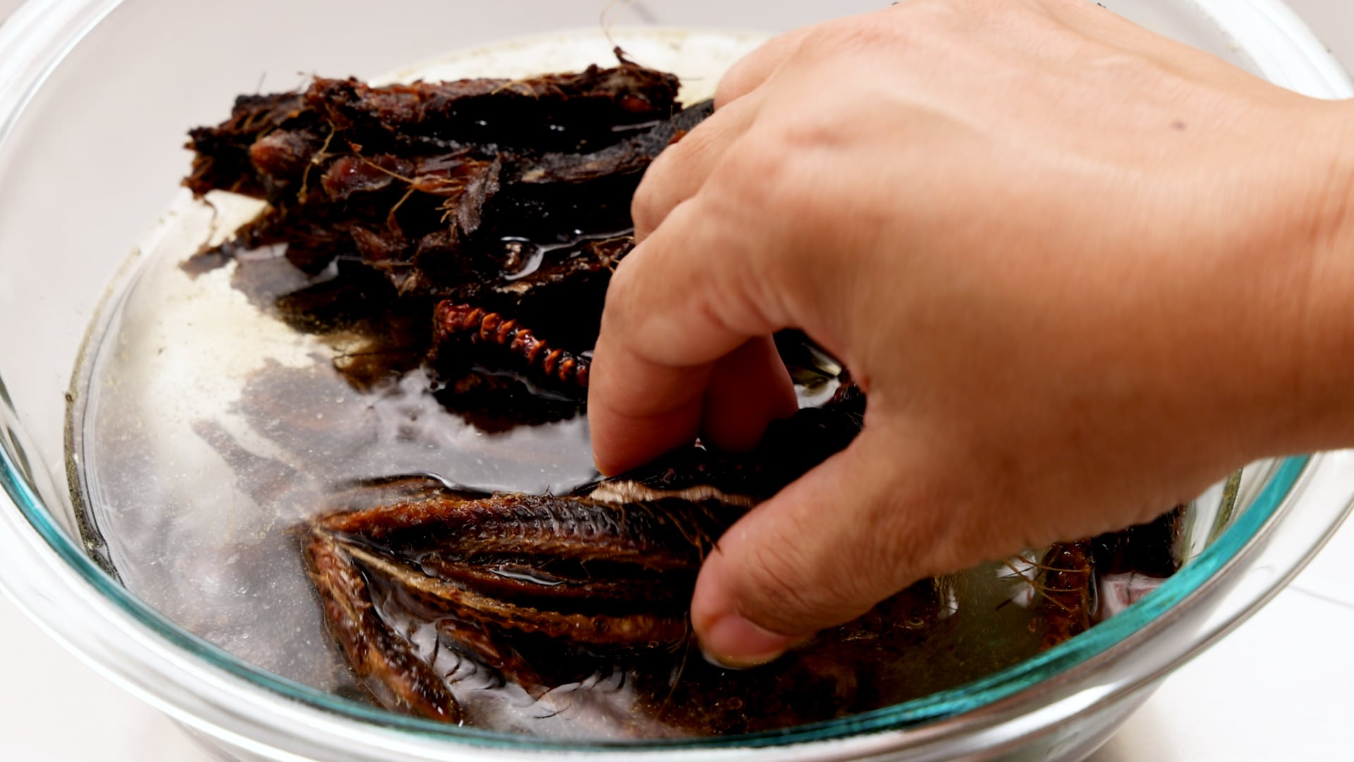 Cleaning herring.