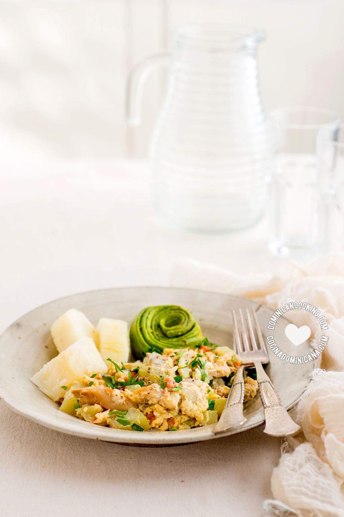 Codfish with egg.
