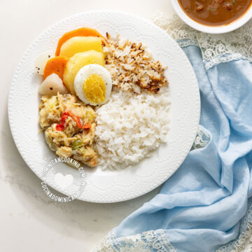 Bacalao con huevos.