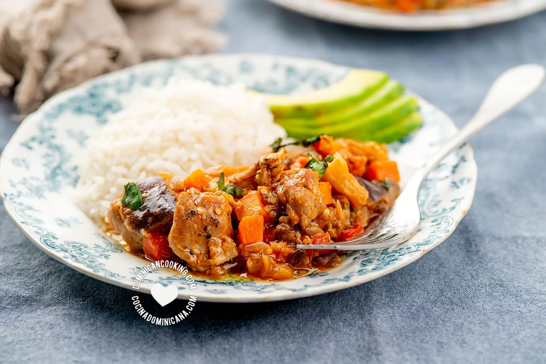 Pork with eggplant.