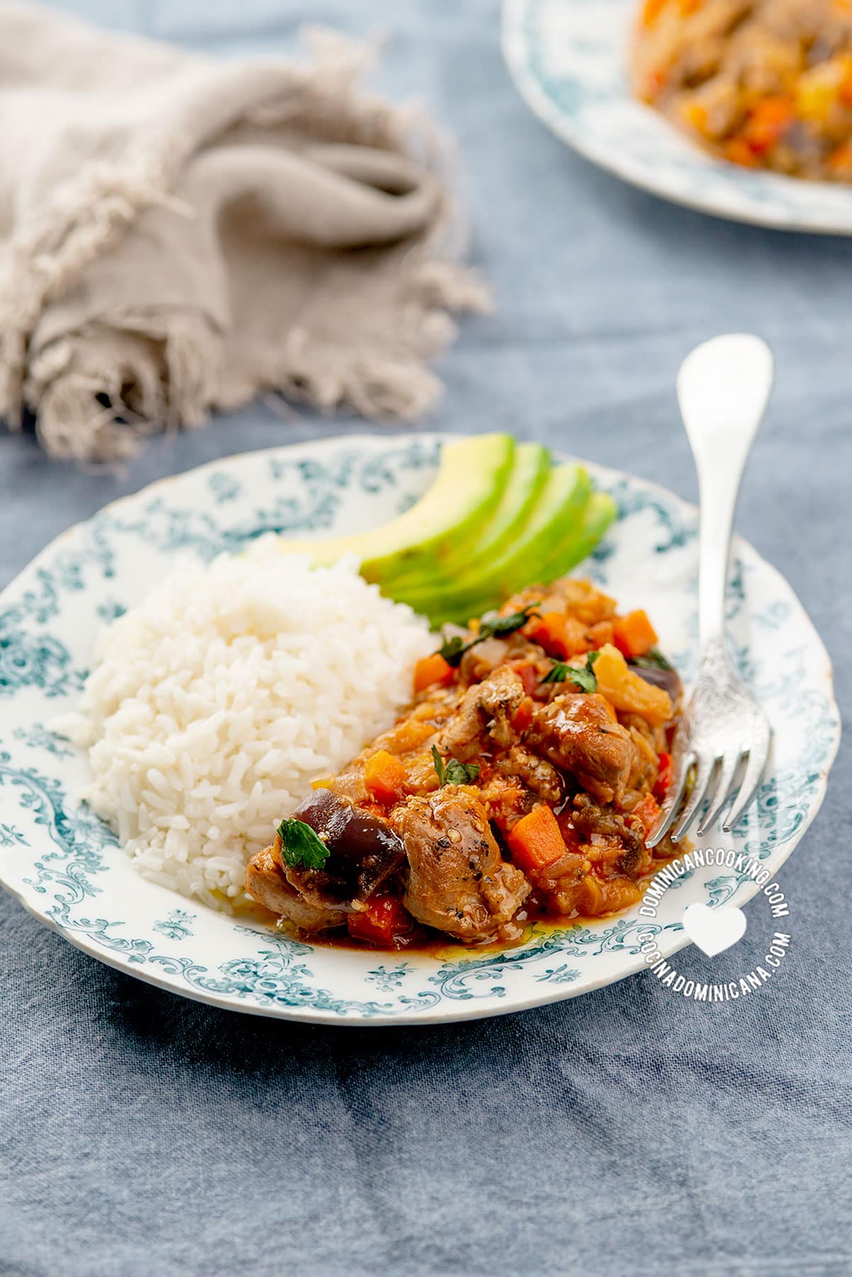 Berenjena con cerdo (braised pork and eggplant).