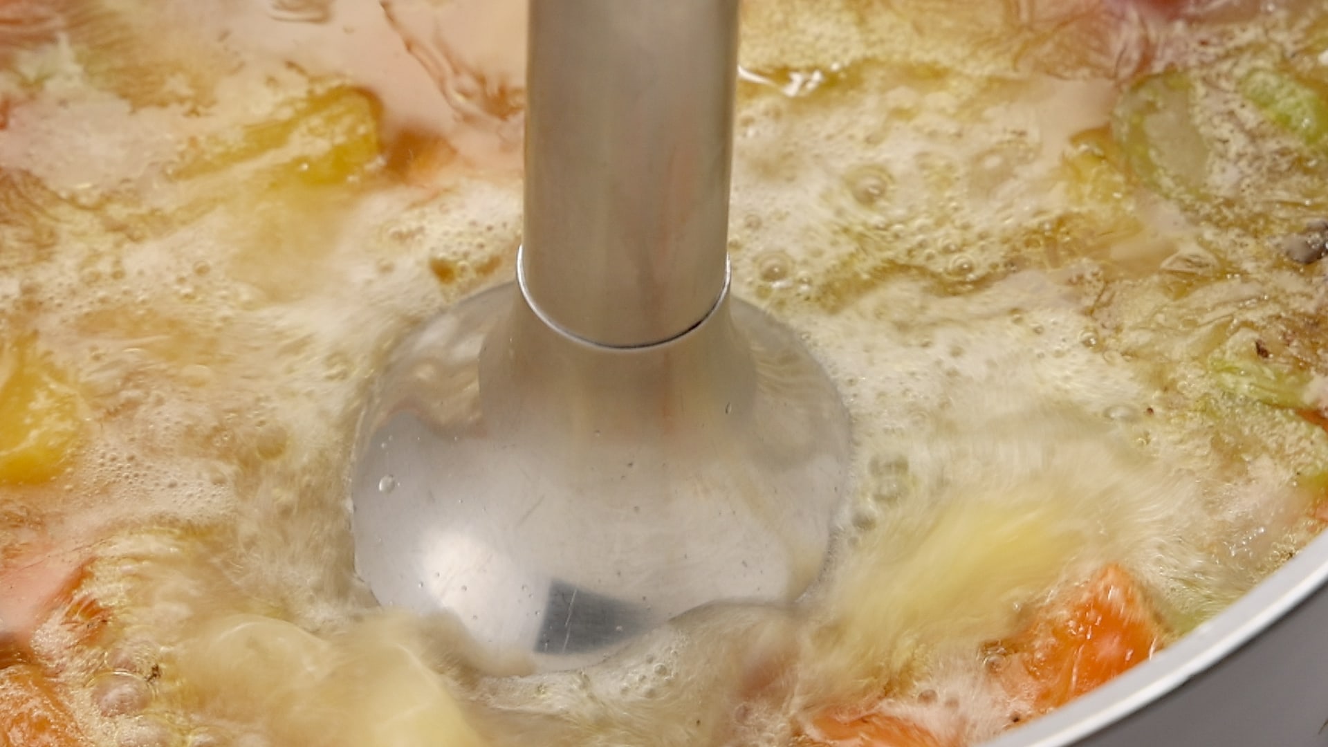Blending soup.