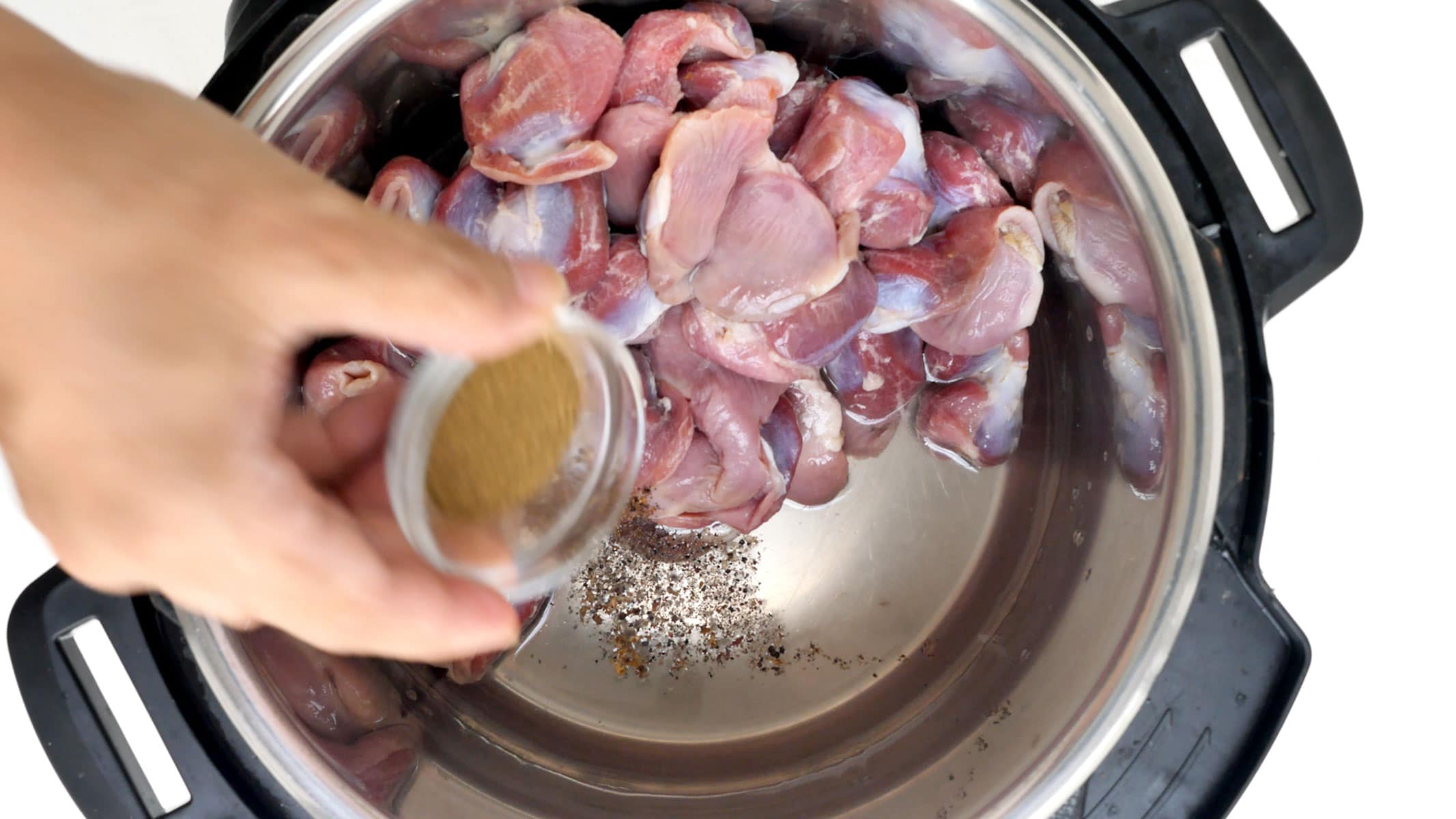 Boiling gizzards.