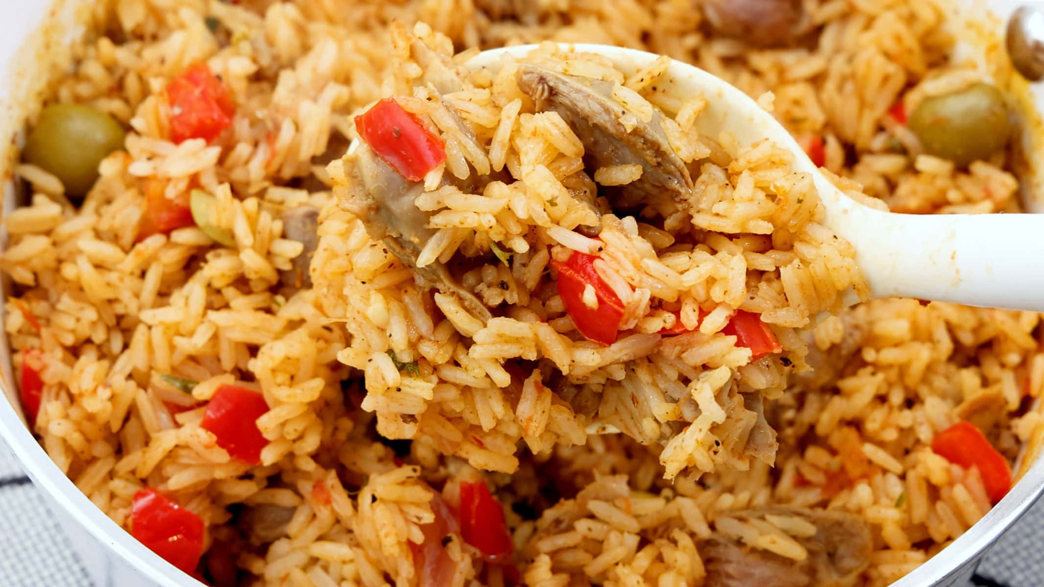 Cooking rice.