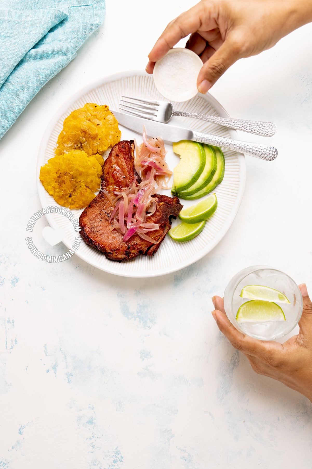 Chuletas fritas (Dominican fried pork chops).