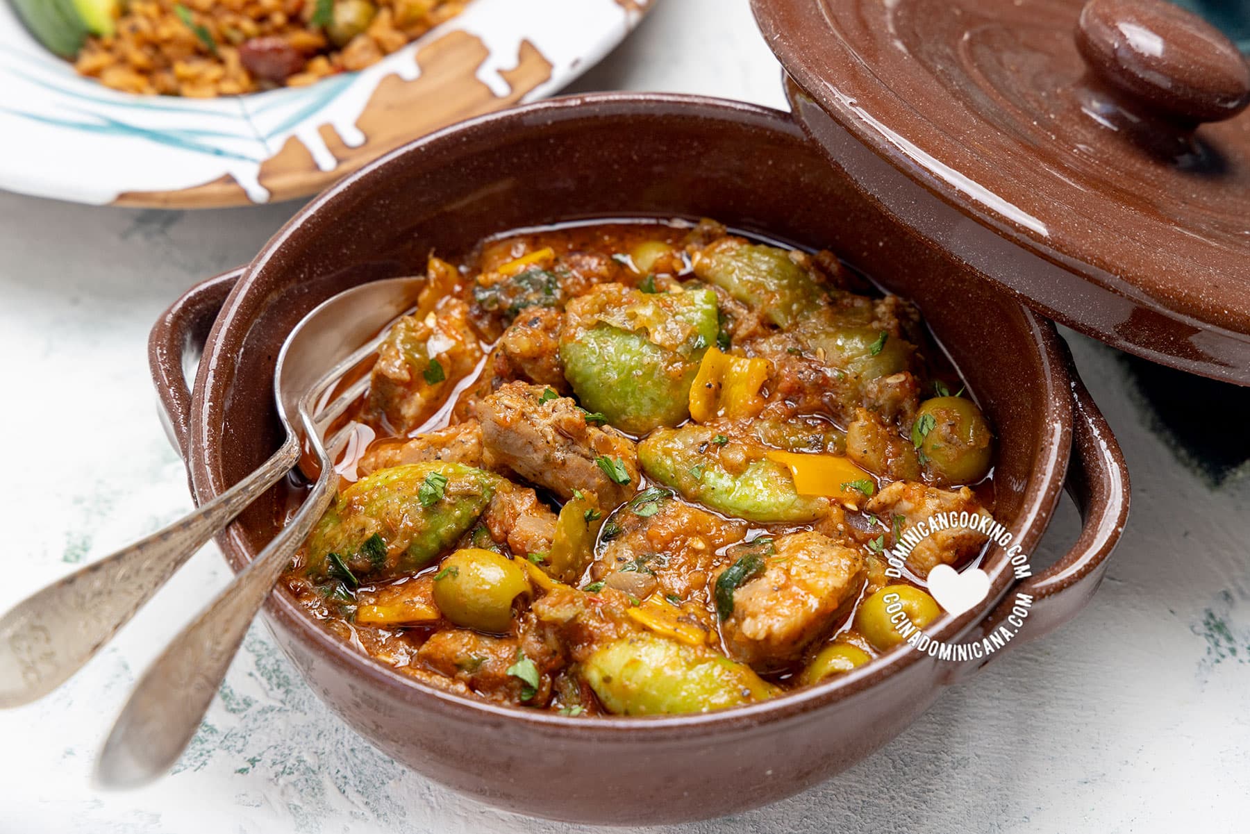 Cocombro guisado (stewed West Indian gherkin).