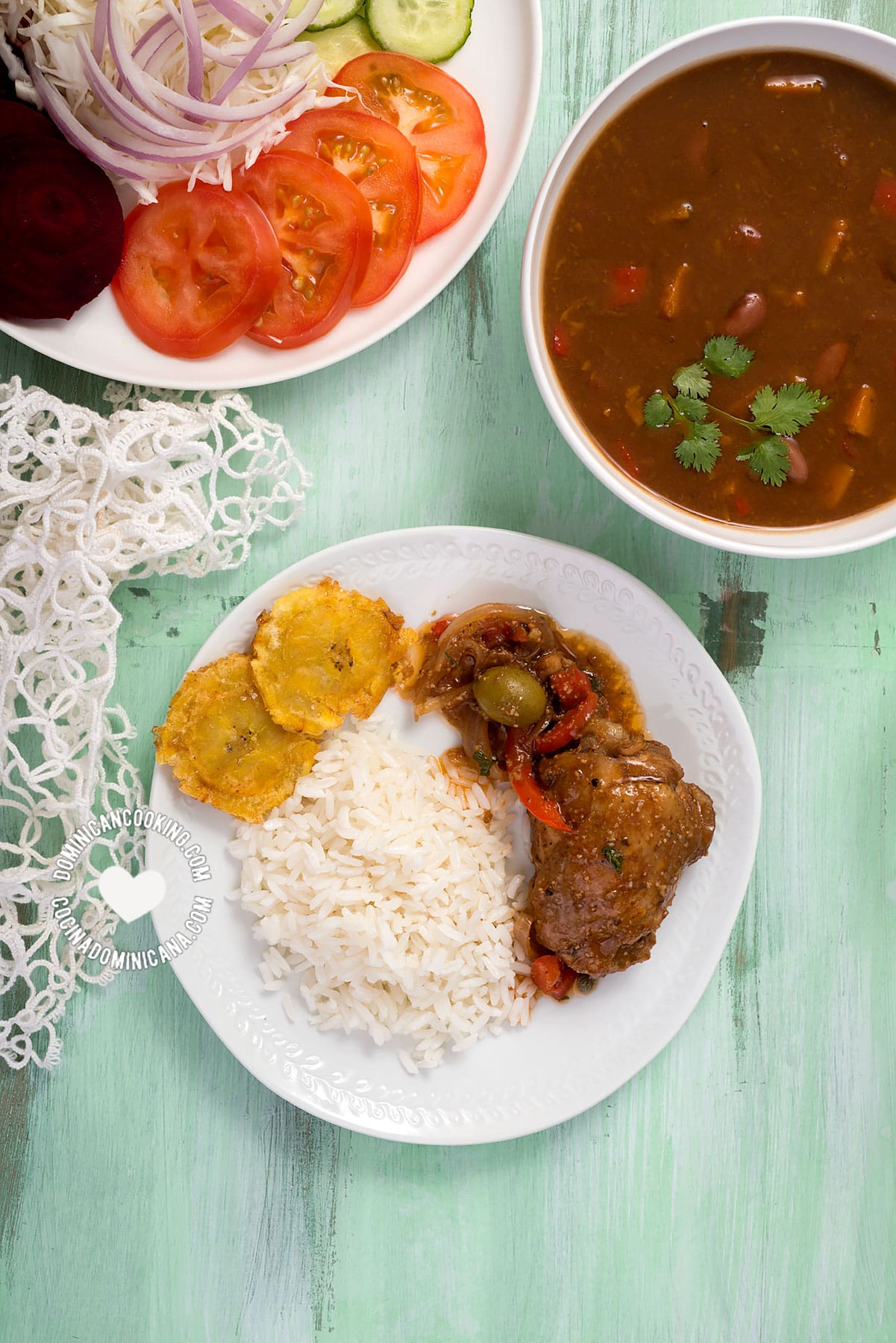 Dominican braised chicken.