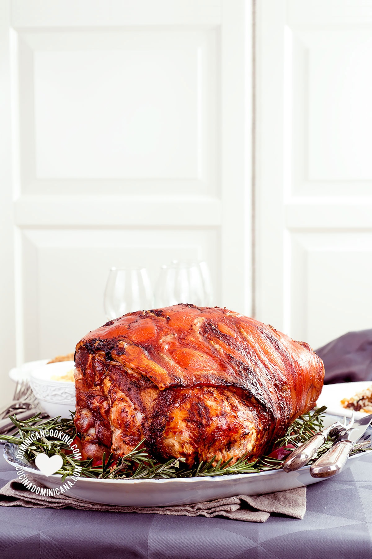 Puerco asado navideño dominicano.