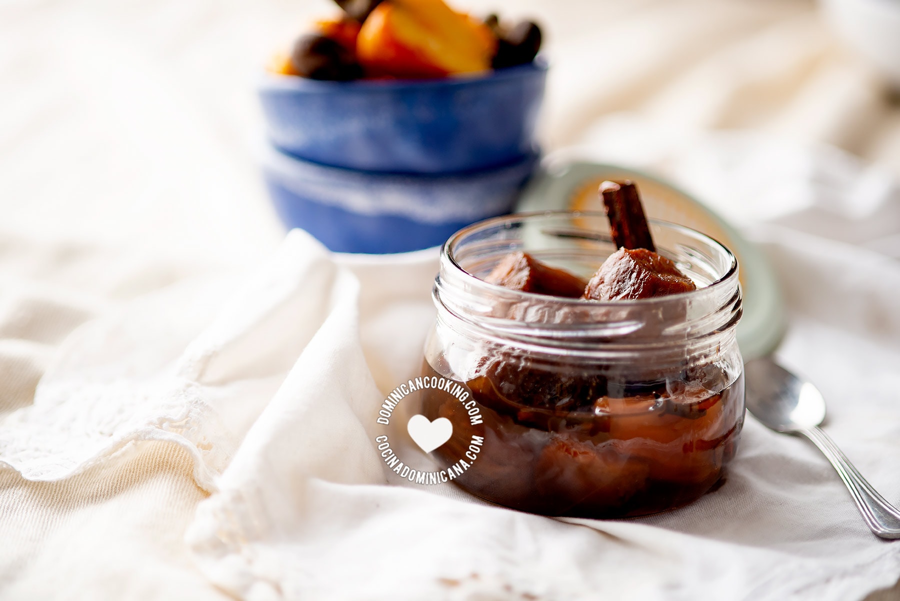 Cashew apple jam and fruits.