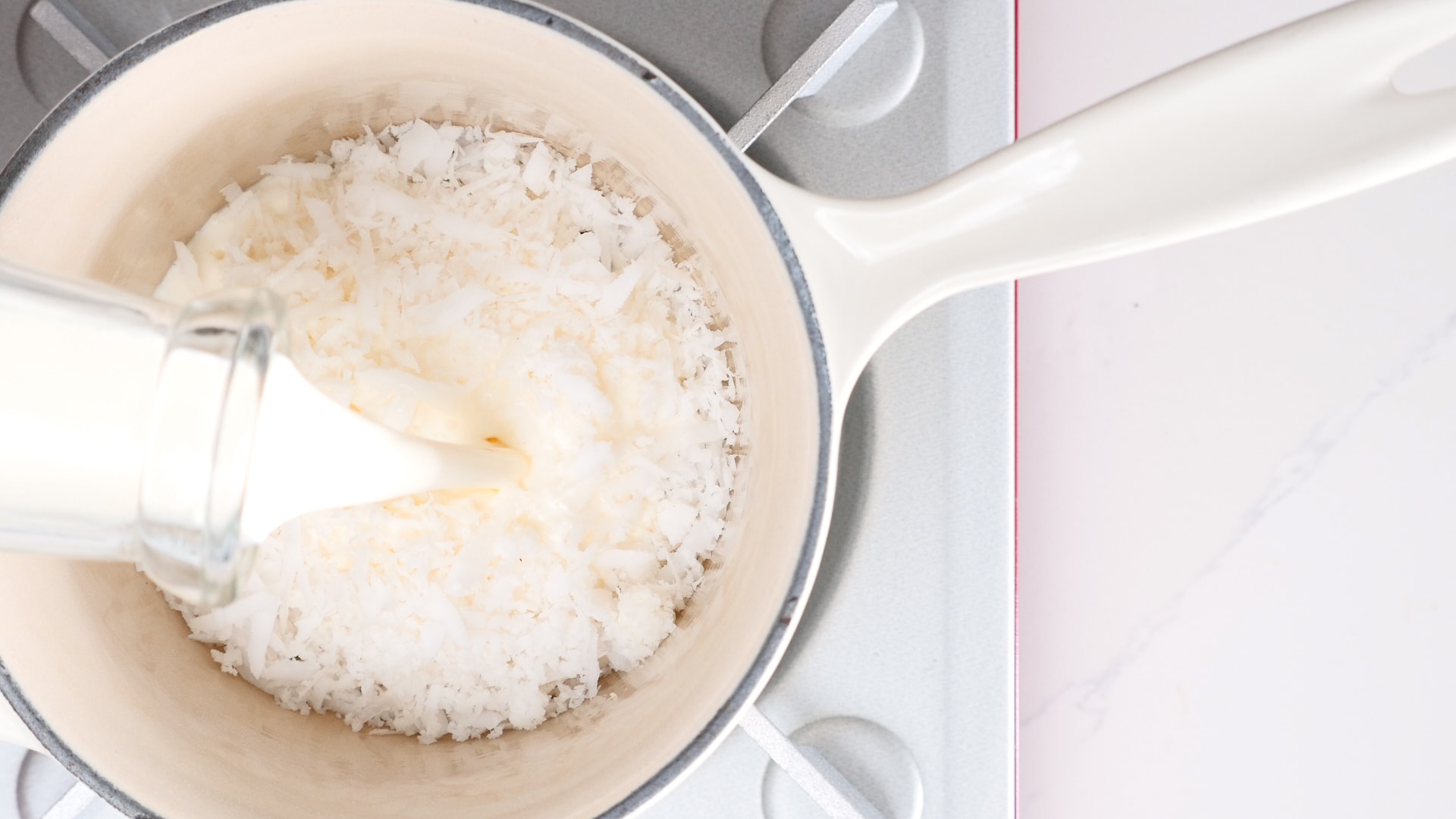 Mixing ingredients.