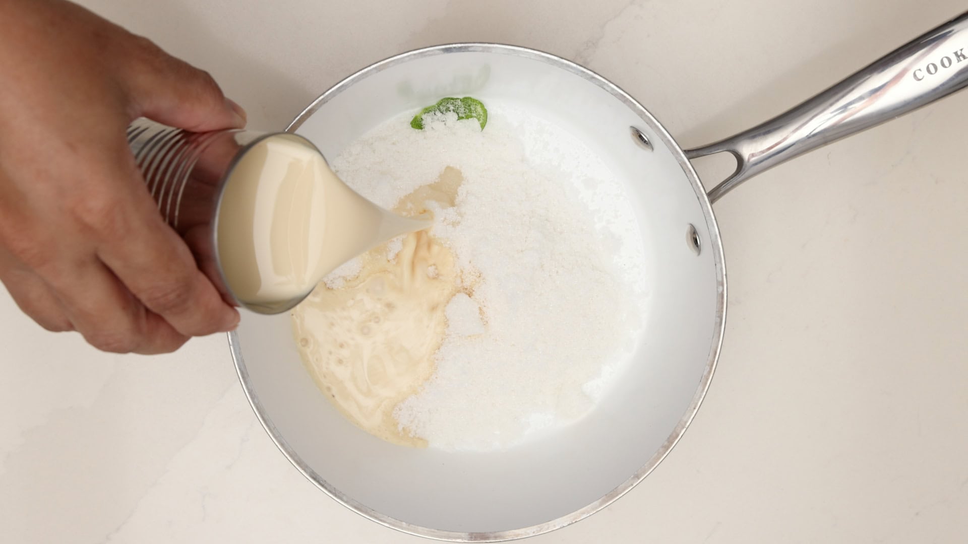Mixing ingredients.