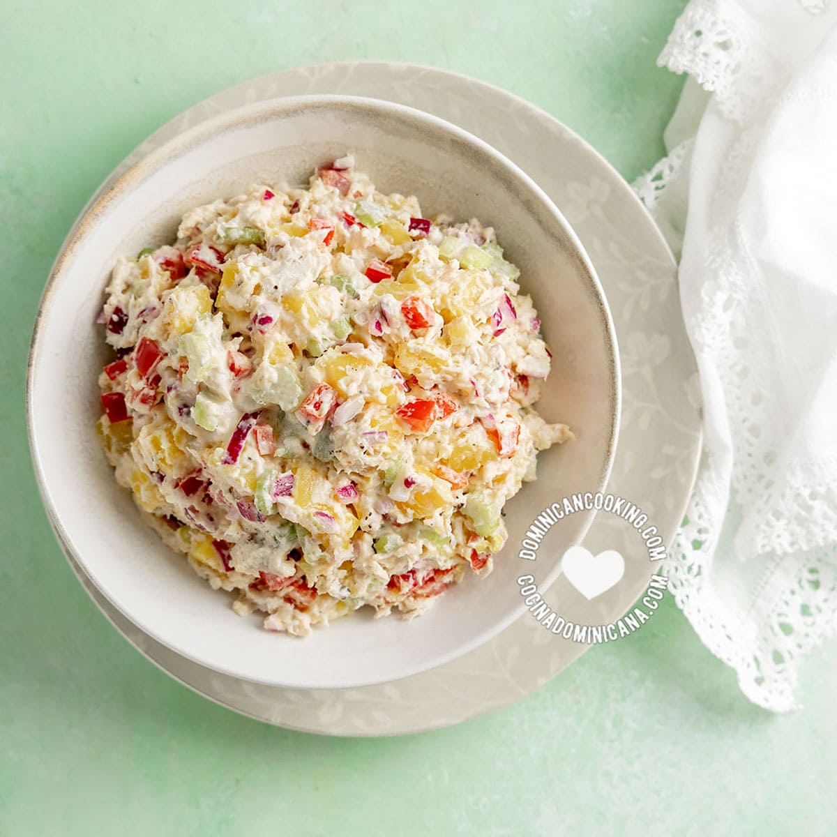 Ensalada de papa (potato and chicken salad).
