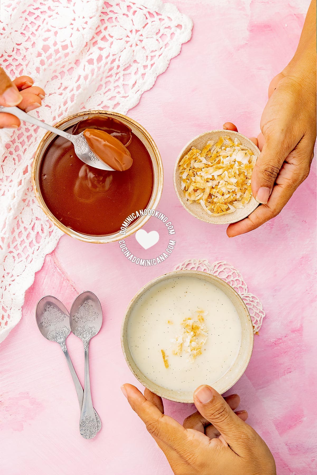Vanilla and chocolate maicena pudding.