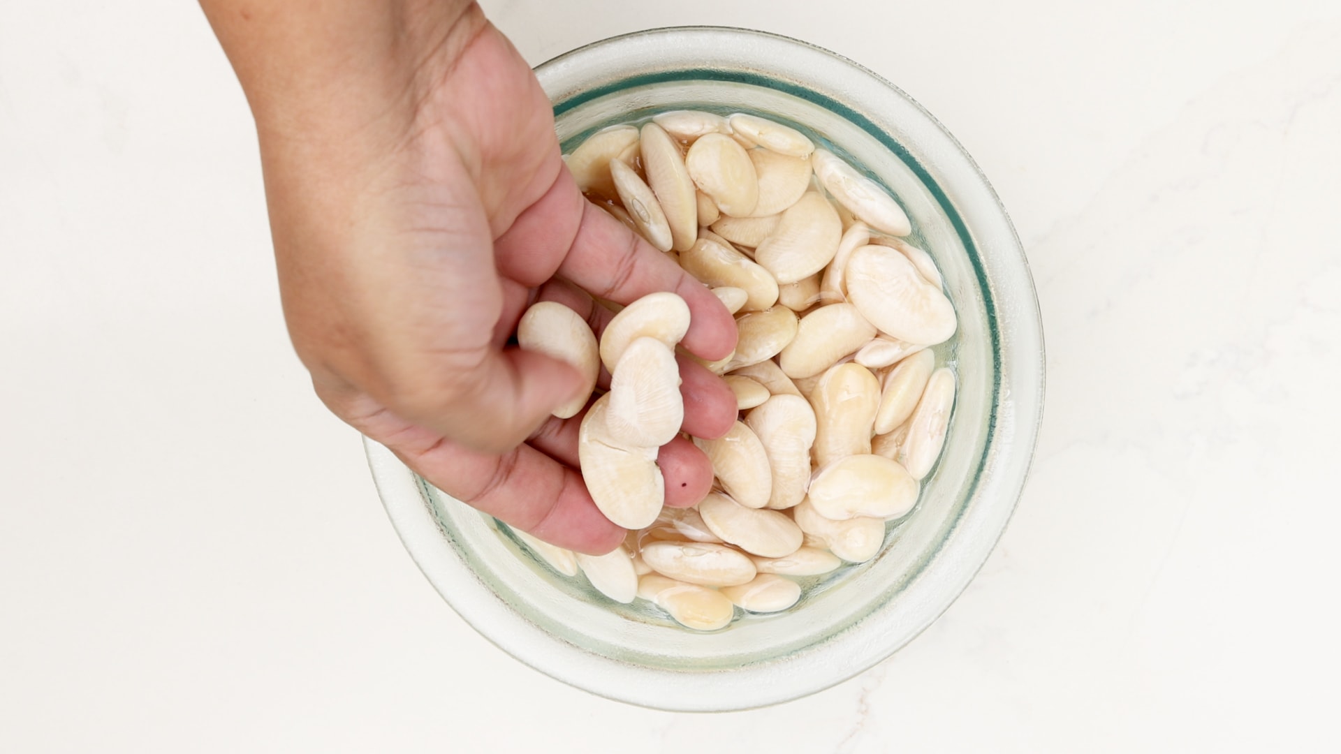 Butter beans soaked.