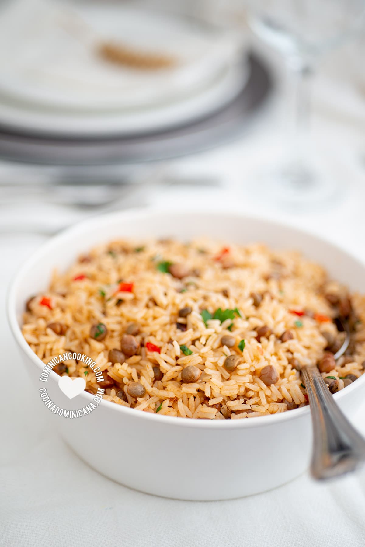 Moro de guandules y coco (rice with pigeon peas and coconut).