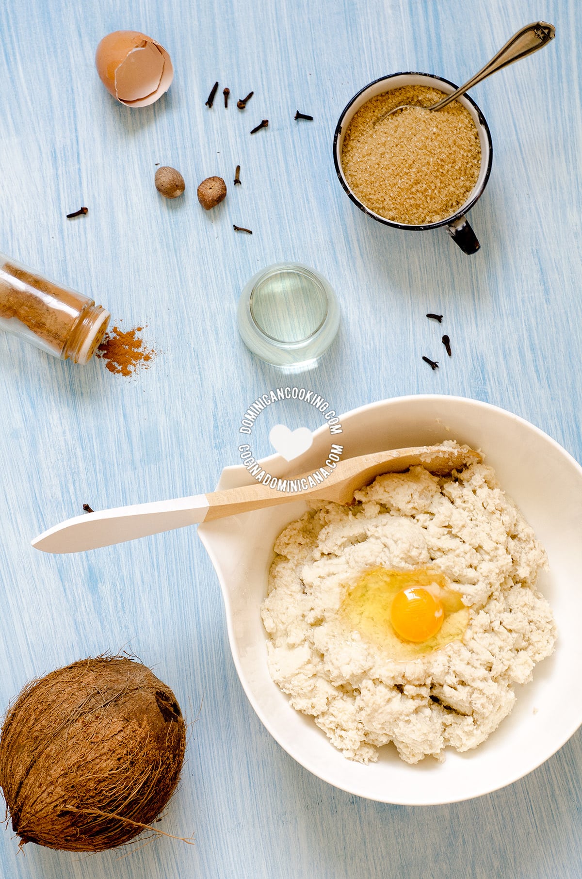 Pan de batata ingredients.