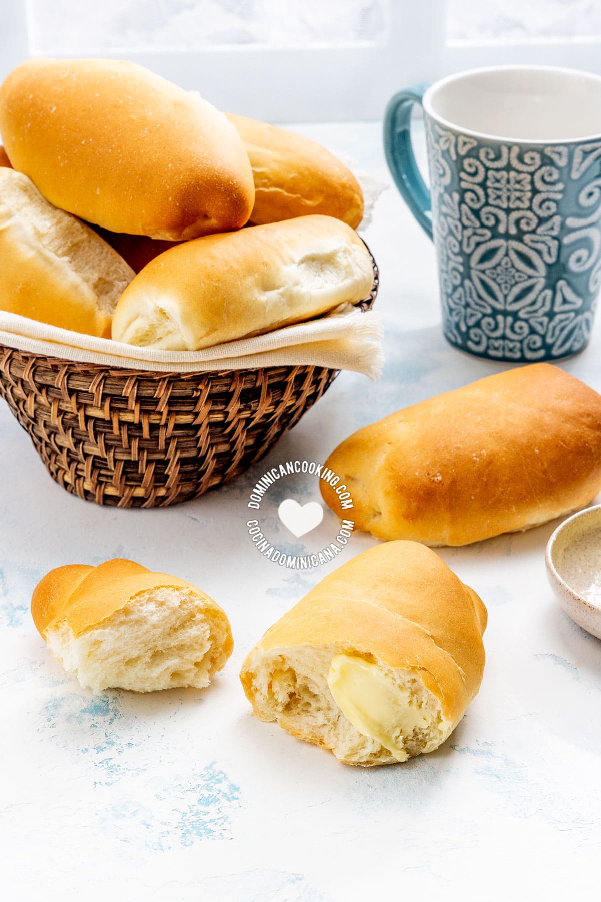 Pan sobao or Pan sobado (Breakfast bread).
