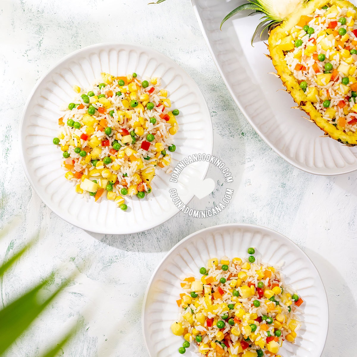 Pineapple, sweet corn, and rice salad.