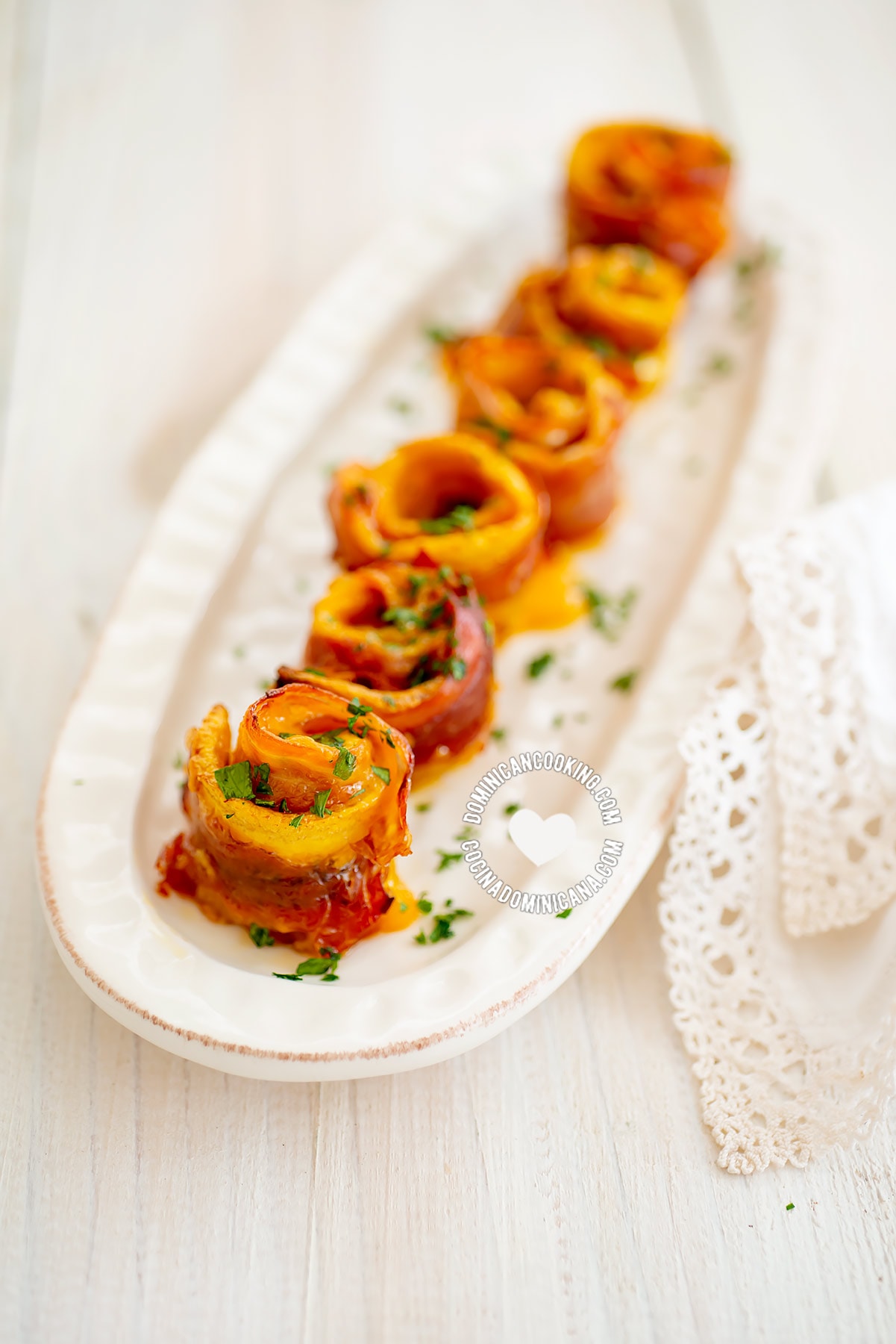 Baked piononos.