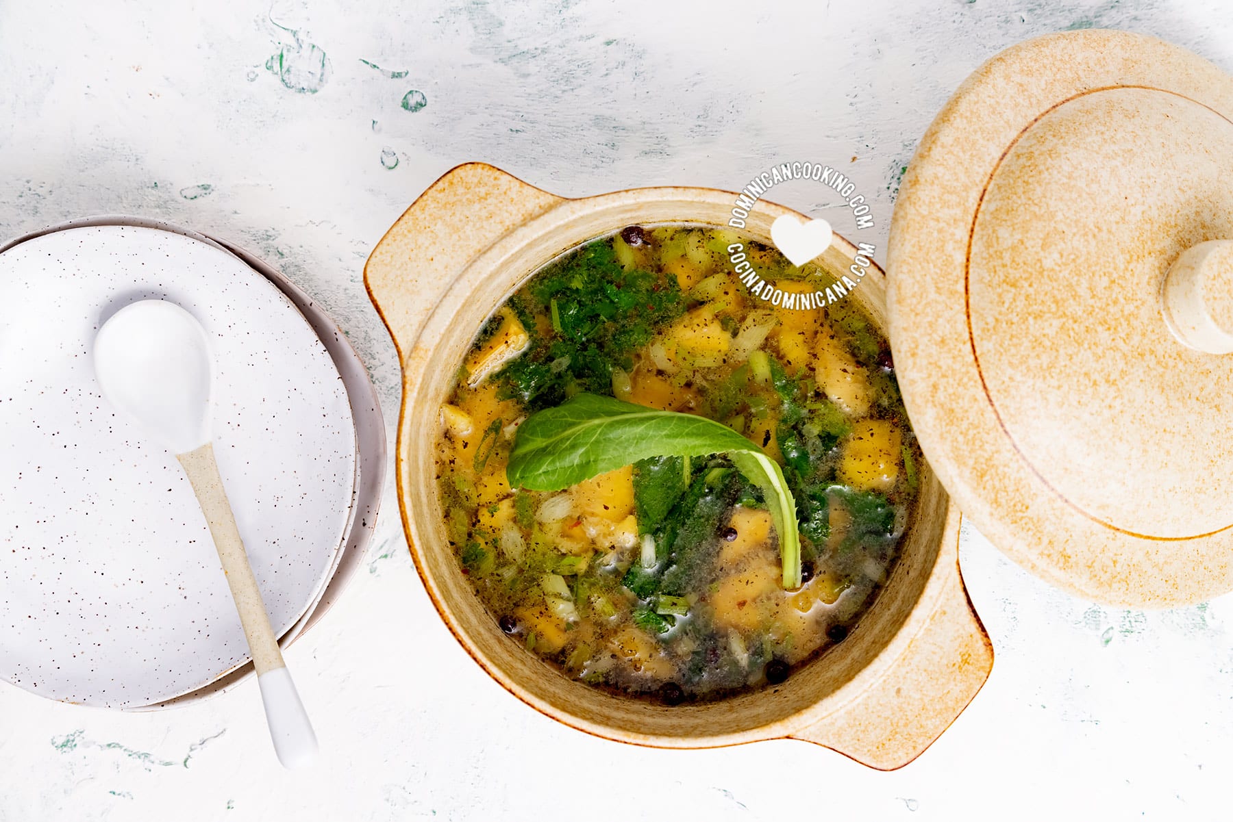 Green plantain soup.