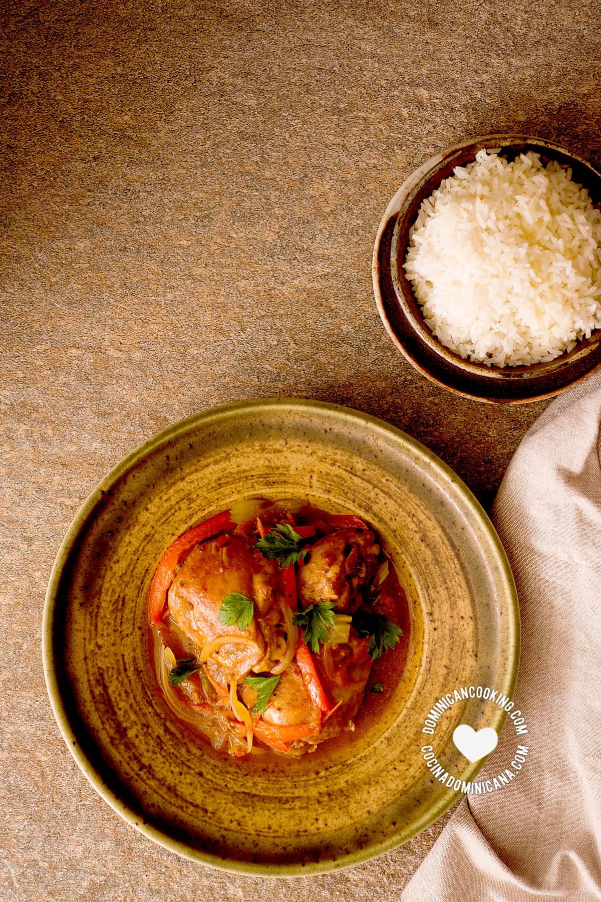 Plato de pollo guisado.