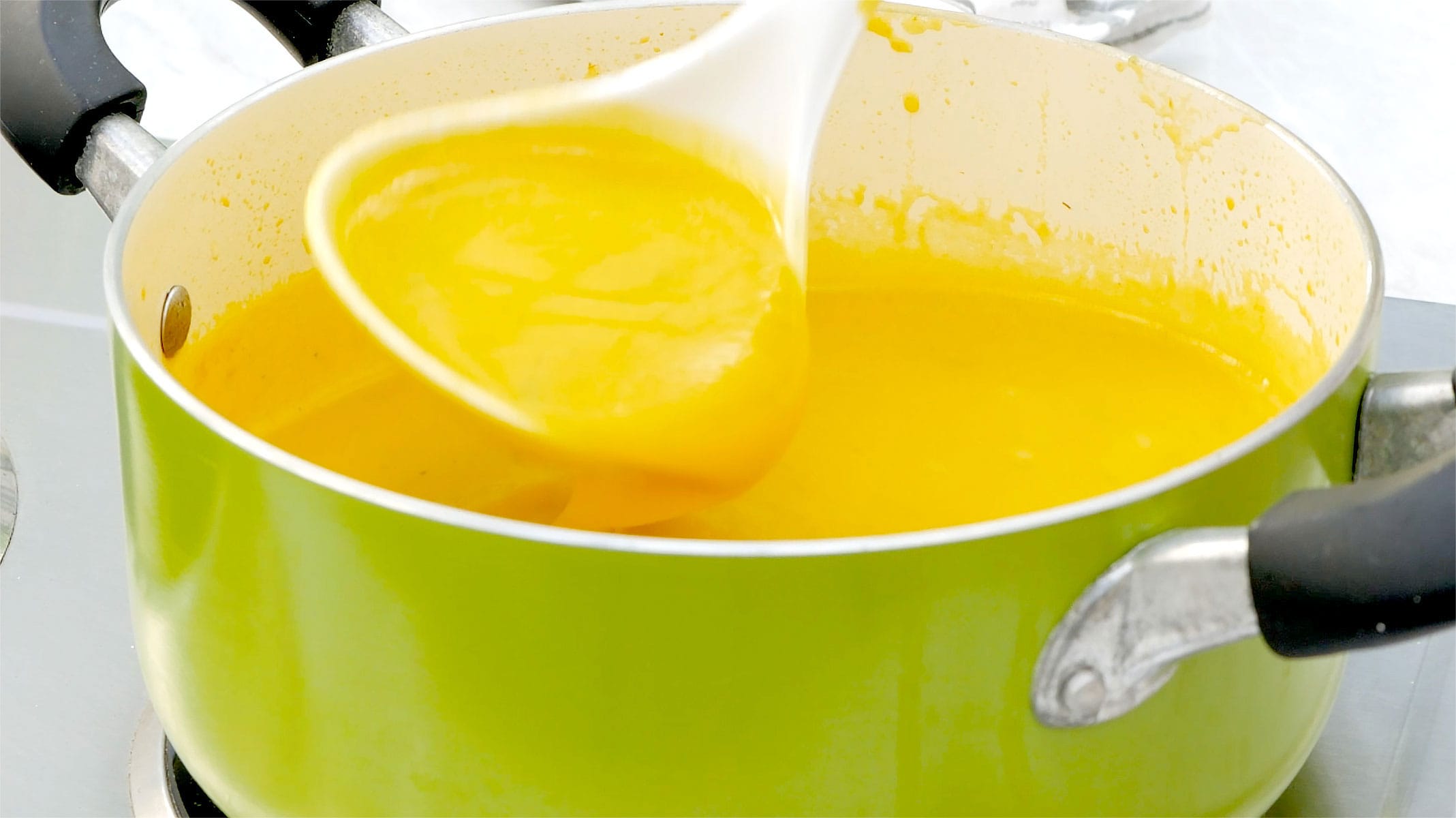 Simmering mixture.
