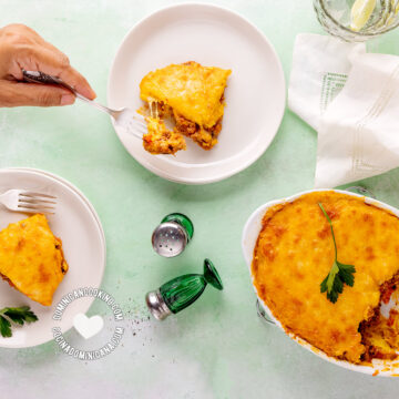 Pastelón de plátano maduro.