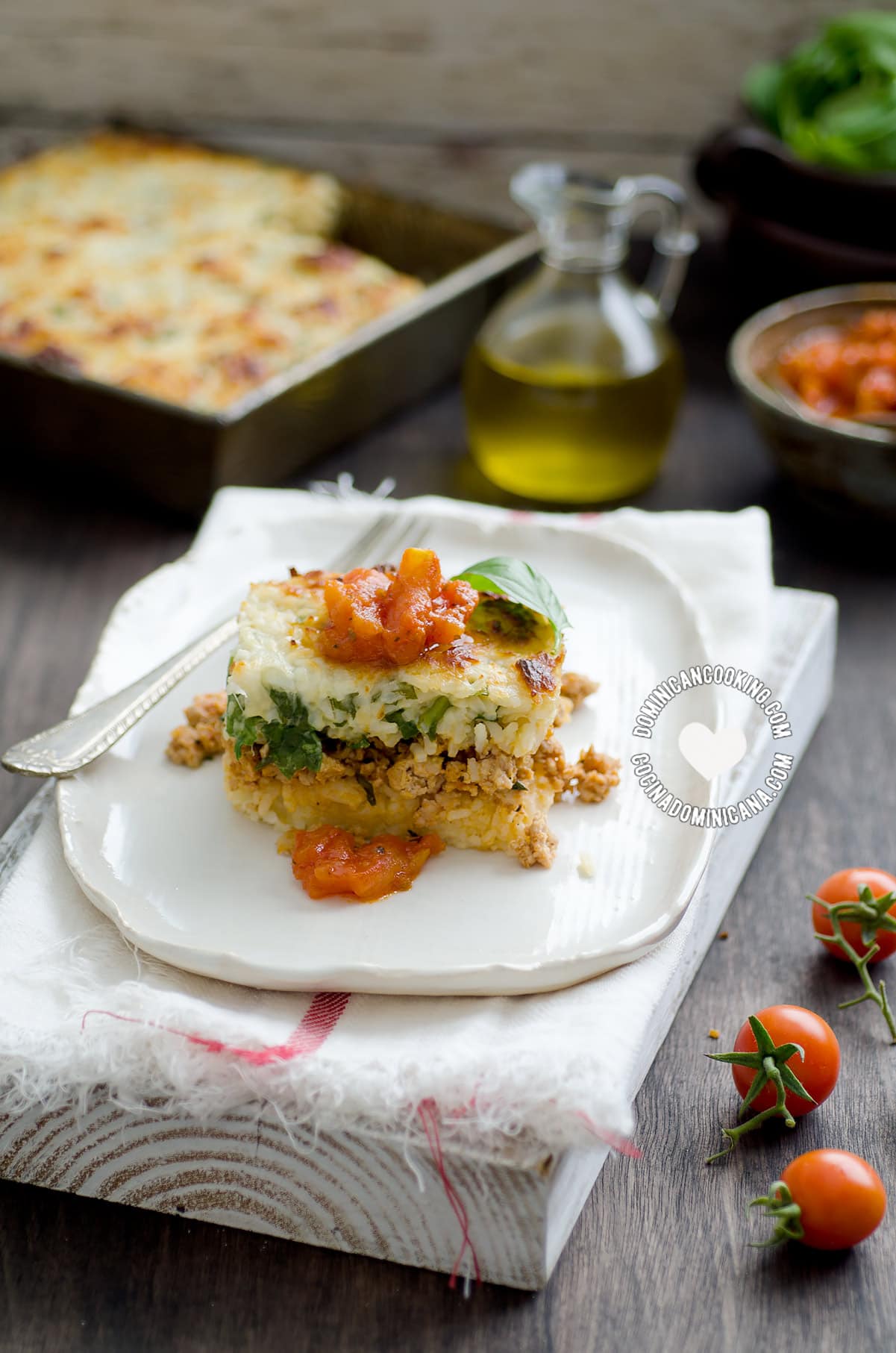 Pastelón de arroz (rice casserole).