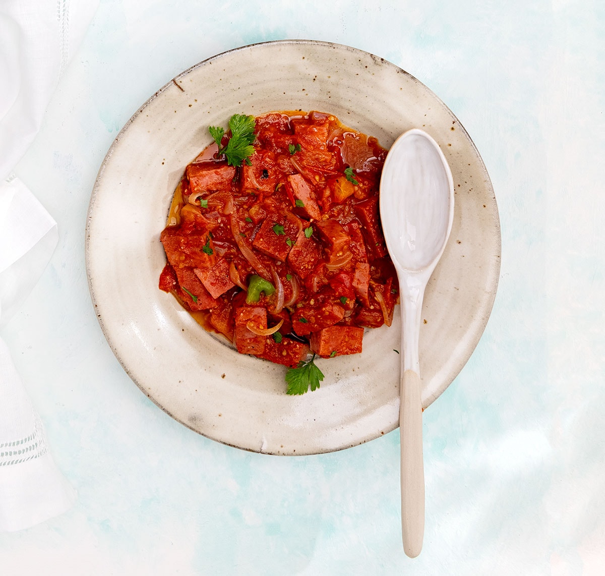 Salami guisado.