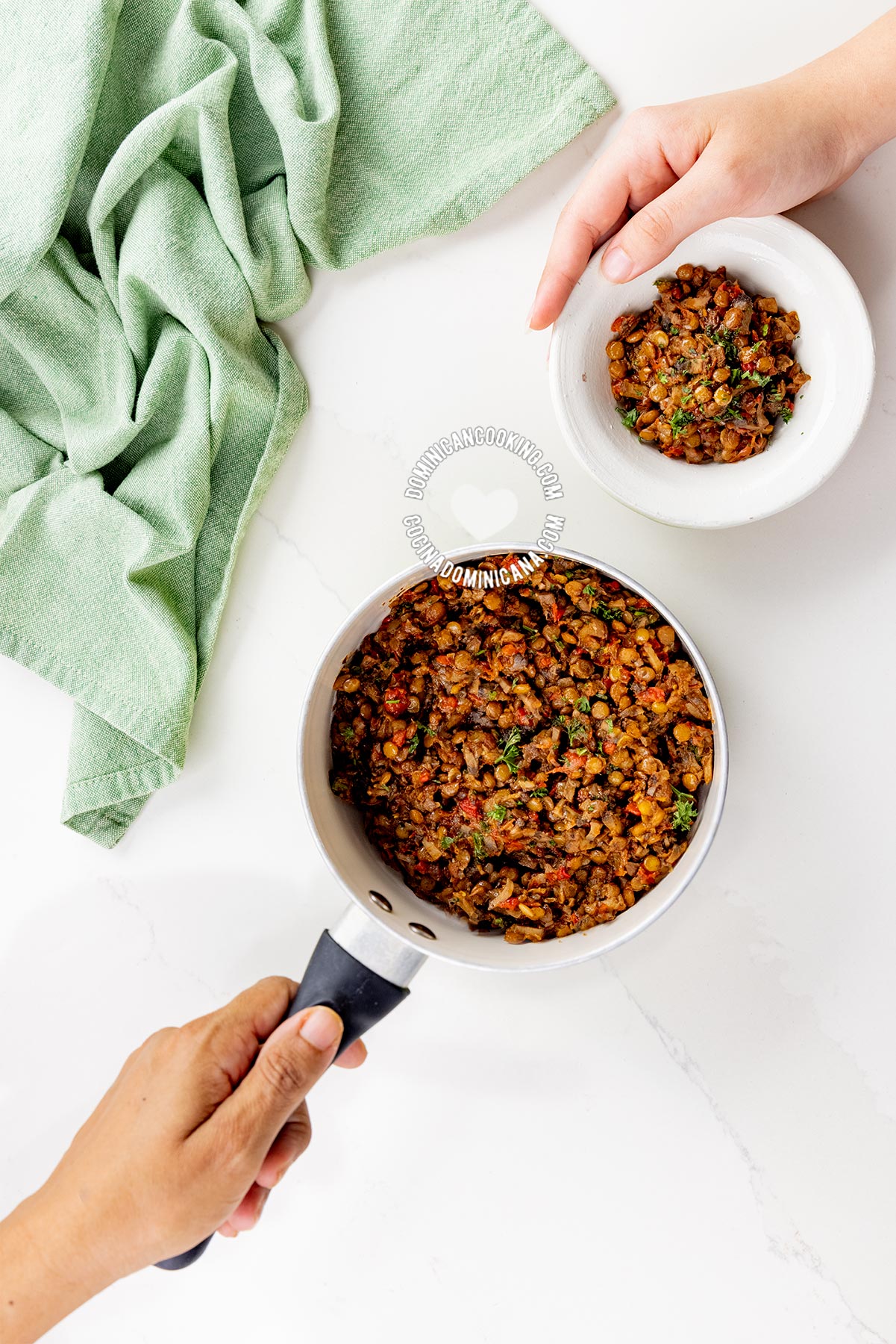 Mushroom and lentil mince for vegan empanadas.