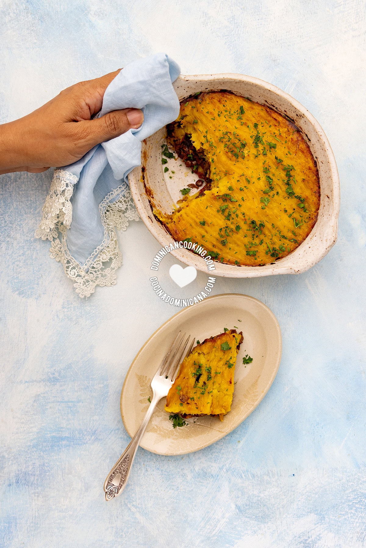 Pastelon vegano de pl&aacute;tano maduro (Dominican vegan casserole).