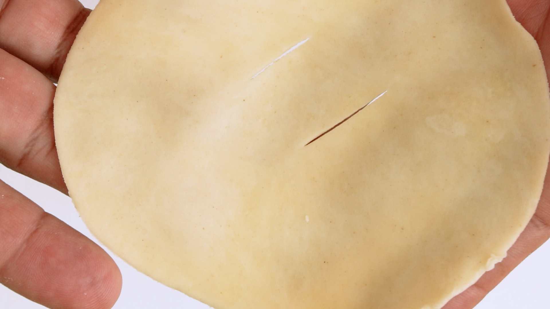 Rolled out dough.